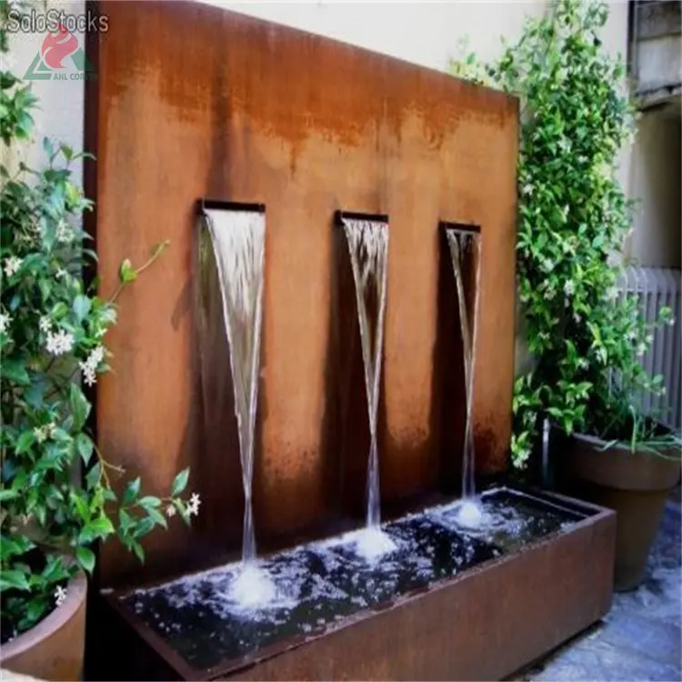 Fonte de água de aço para decoração, jardim interno