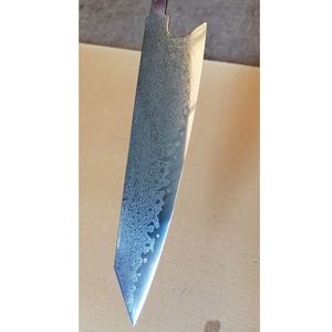 CW190K1菜刀空白刀片Kiristsuke刀大马士革Blalde锤坑纹理部分唐柄<span class=keywords><strong>DIY</strong></span>刀片