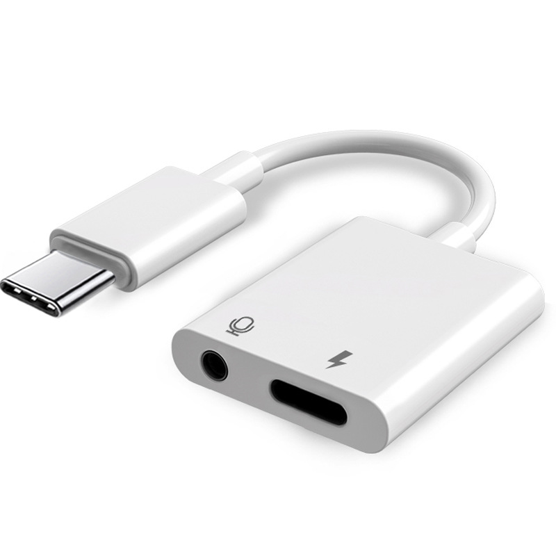 Câble adaptateur 2-en-1 de chargement et d'écoute TYPE-C