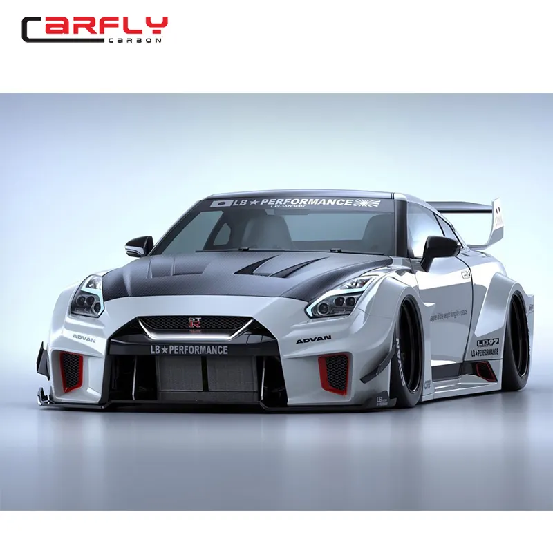 LB Bekerja Kinerja GT Style Serat Karbon Kaca Tubuh Kit untuk Untuk Nissan GTR R35