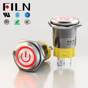 Interruptores de botón pulsador con logotipo de alimentación LED redondo personalizado Botón plano impermeable de acero inoxidable - Product Image 2