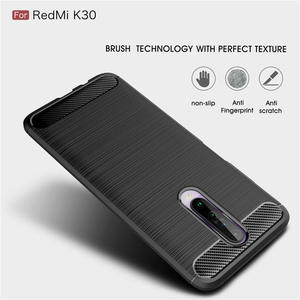 用于小米/Redmi 的碳纤维图案拉丝防震软 TPU 后盖