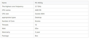 New <strong>Processor</strong> R5 4600g Six-<strong>Core</strong> 8MB 65W Socket AM4 Desktop CPU <strong>AMD</strong> - Product Image 6