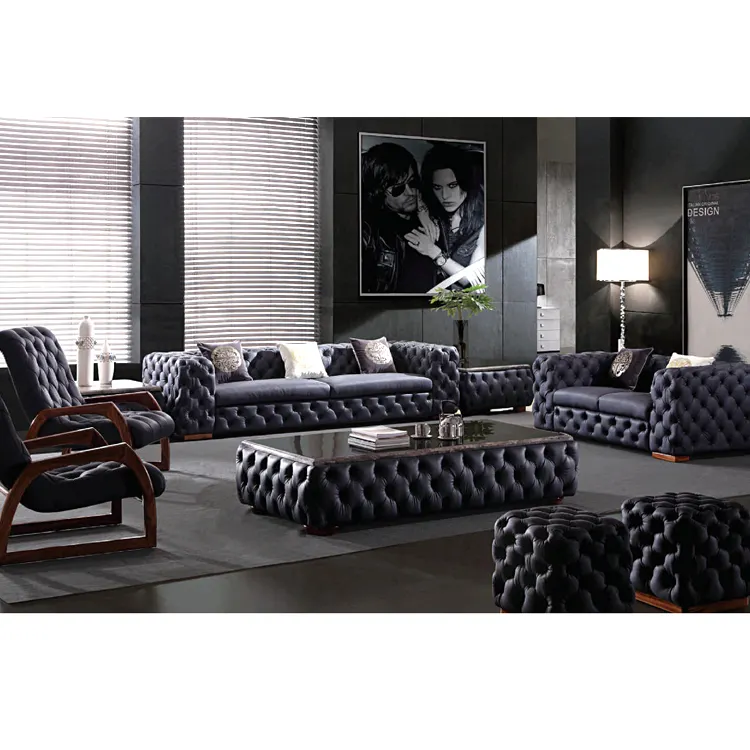 Sofa vila mewah Italia pemasok desain grosir furnitur sofa kulit modular buatan Khusus Barat modern