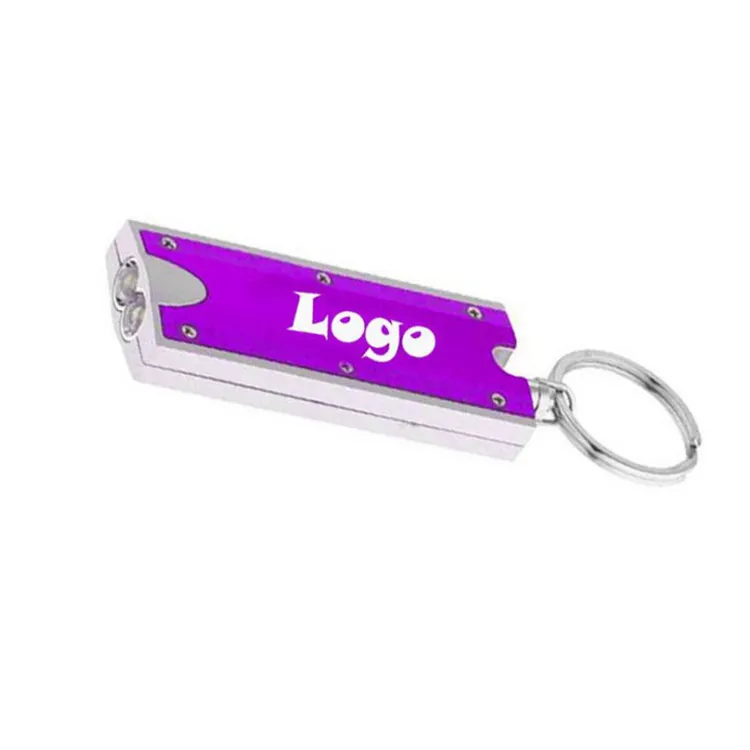 Porte-clés professionnel en métal avec Logo de voiture Led, pièces, vente en gros, usine, lampe torche rectangulaire