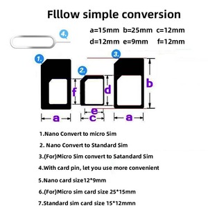坎特尔sim卡适配器纳米sim卡到微标准sim卡更换适配器转换器组4合1 - Product Image 3