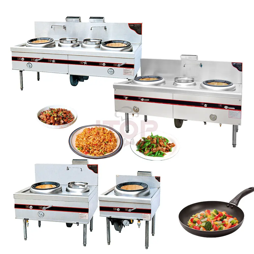 Cocina individual Wok comercial chino, quemador de Gas, equipo de almacenamiento de alimentos calientes, ladrillo, wok