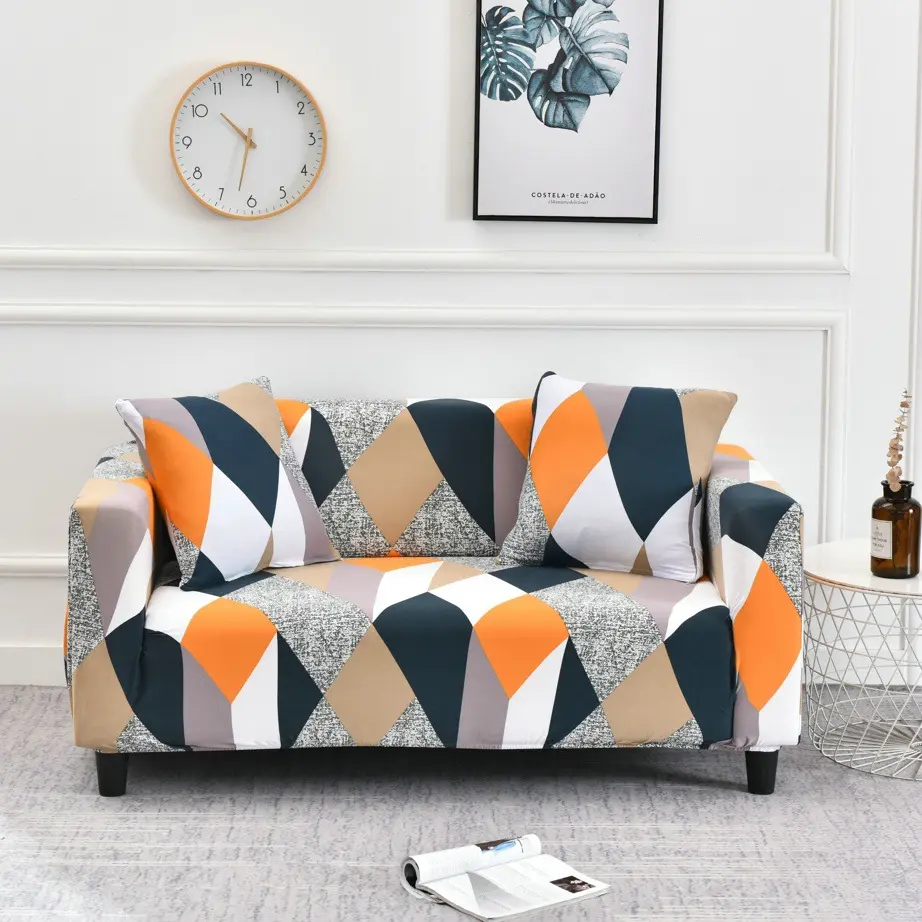 Cover per divano stampato dal design moderno, 1 2 3 posti tutto compreso, copridivano elasticizzato