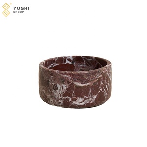 Yusha טבעי קערה שיש ורוד לבנטו מגש פירות עץ לסלון מטבח ביתי