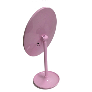 Rosa Inteligente Interruptor <span class=keywords><strong>Sensor</strong></span> de Toque Mesa de Plástico espelho de Maquiagem Iluminado Oval Espelho Com Luz
