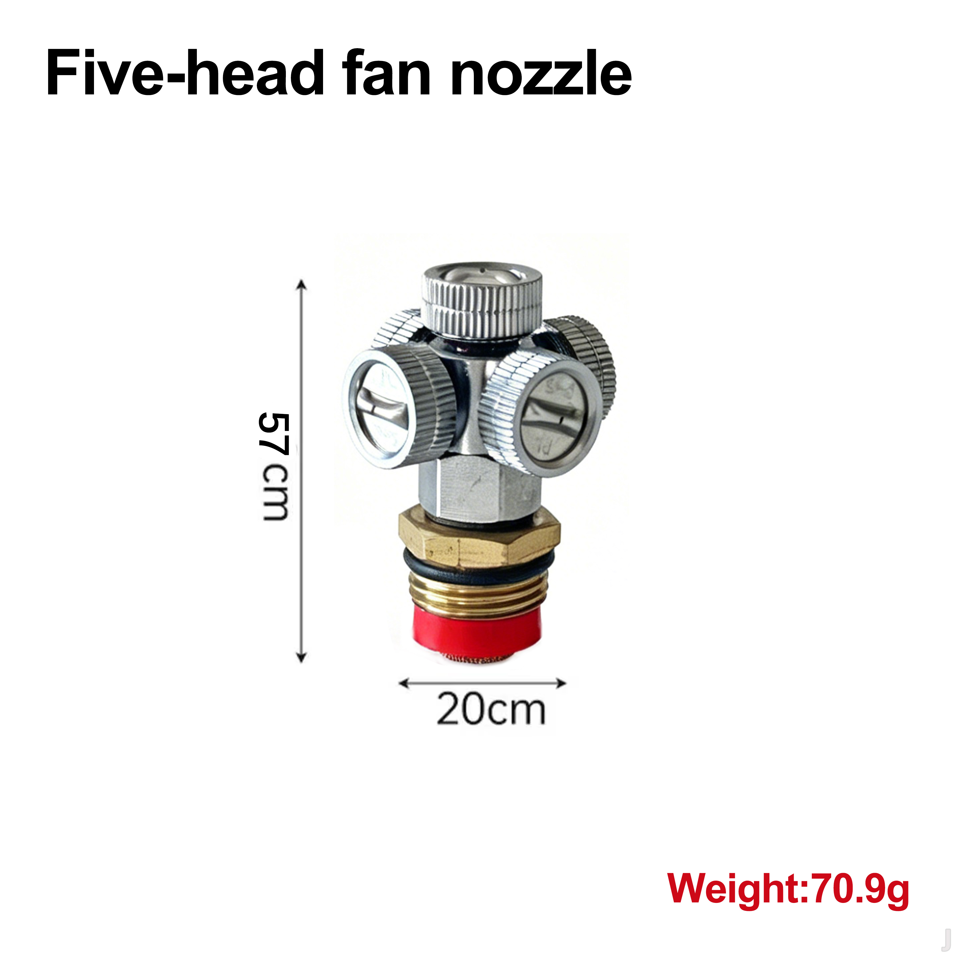 Boquilla de ventilador de cinco cabezales