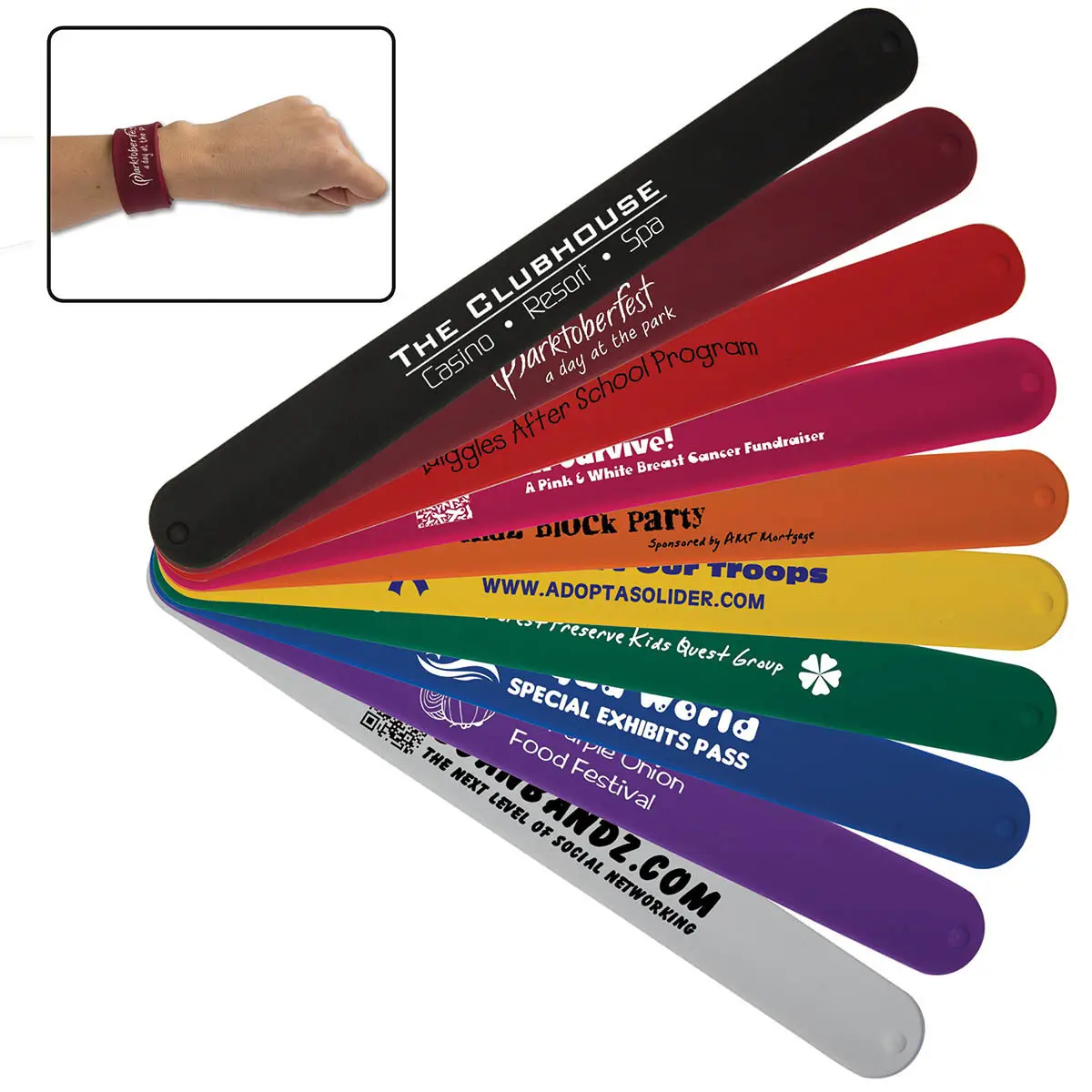 All'ingrosso novità in Silicone arcobaleno braccialetti da polso per feste Logo personalizzato braccialetto in Silicone per regalo promozionale