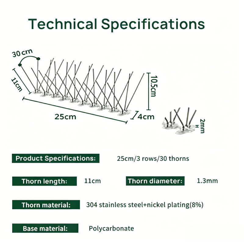 25cm 3pins 30 thorns (Not assembled)