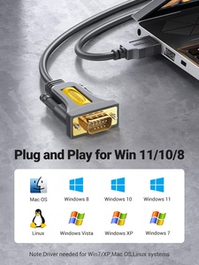 UGREEN <strong>USB</strong> to <strong>Serial</strong> Adapter <strong>Serial</strong> to <strong>USB</strong> Adapter DB9 Male 9 Pin with PL2303 Chipset PVC Jacket - Product Image 4