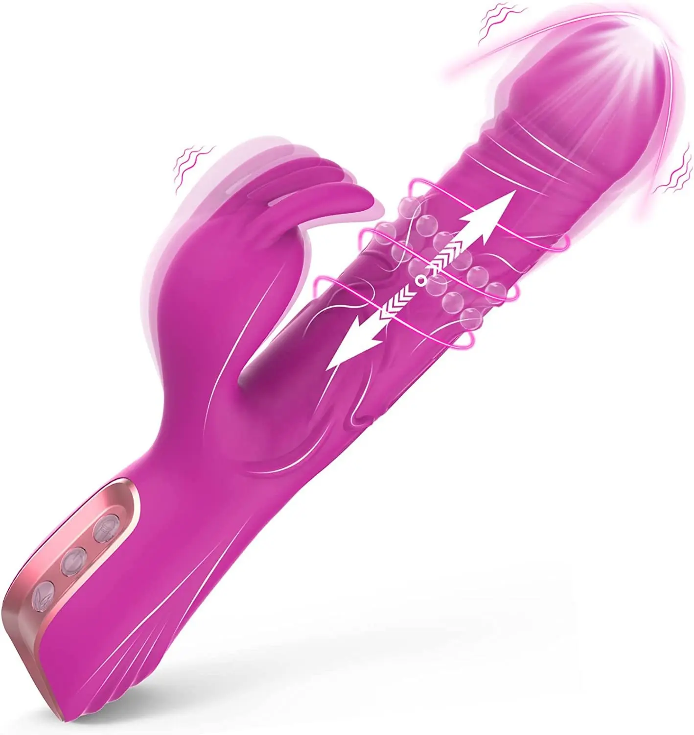 Metal Beads Rotating Vibrating Clitoris Stimulator Vagina Massager Sex Toys G Spot Rabbit Vibrators