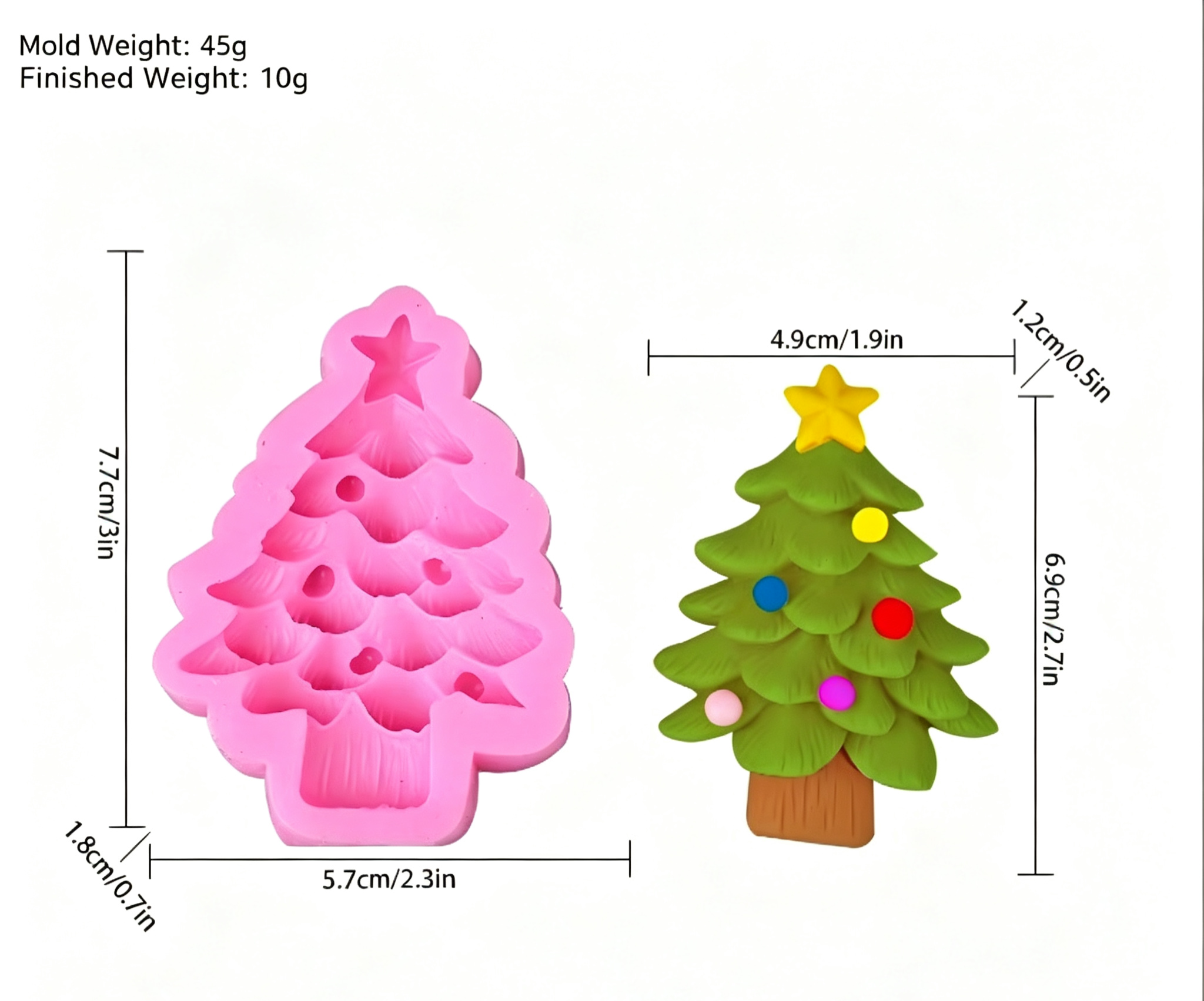 Sapin de Noël planète étoile blanche