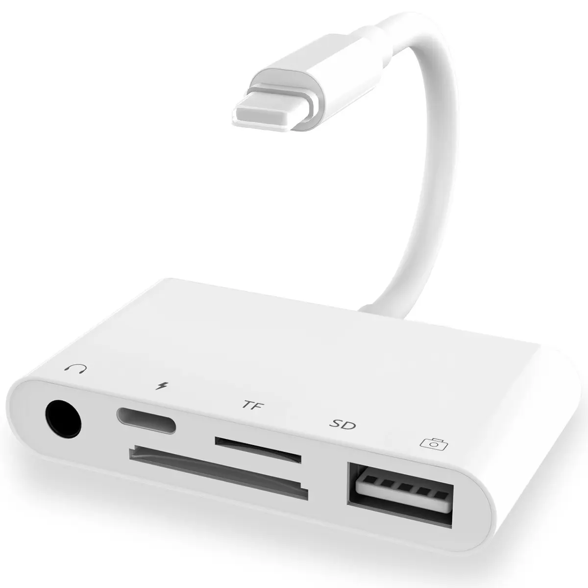 OEM 2023 Venta caliente de doble ranura USB Cámara adaptador de memoria SD TF lector de tarjetas conector para iPhone iPad