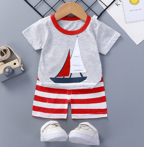 Short gray little sailboat
