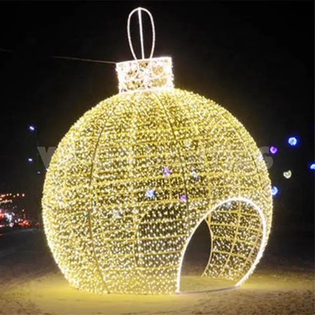 Luces de hadas solares de fábrica de China para exteriores, bola de luz led gigante impermeable para Navidad, motivo de bola