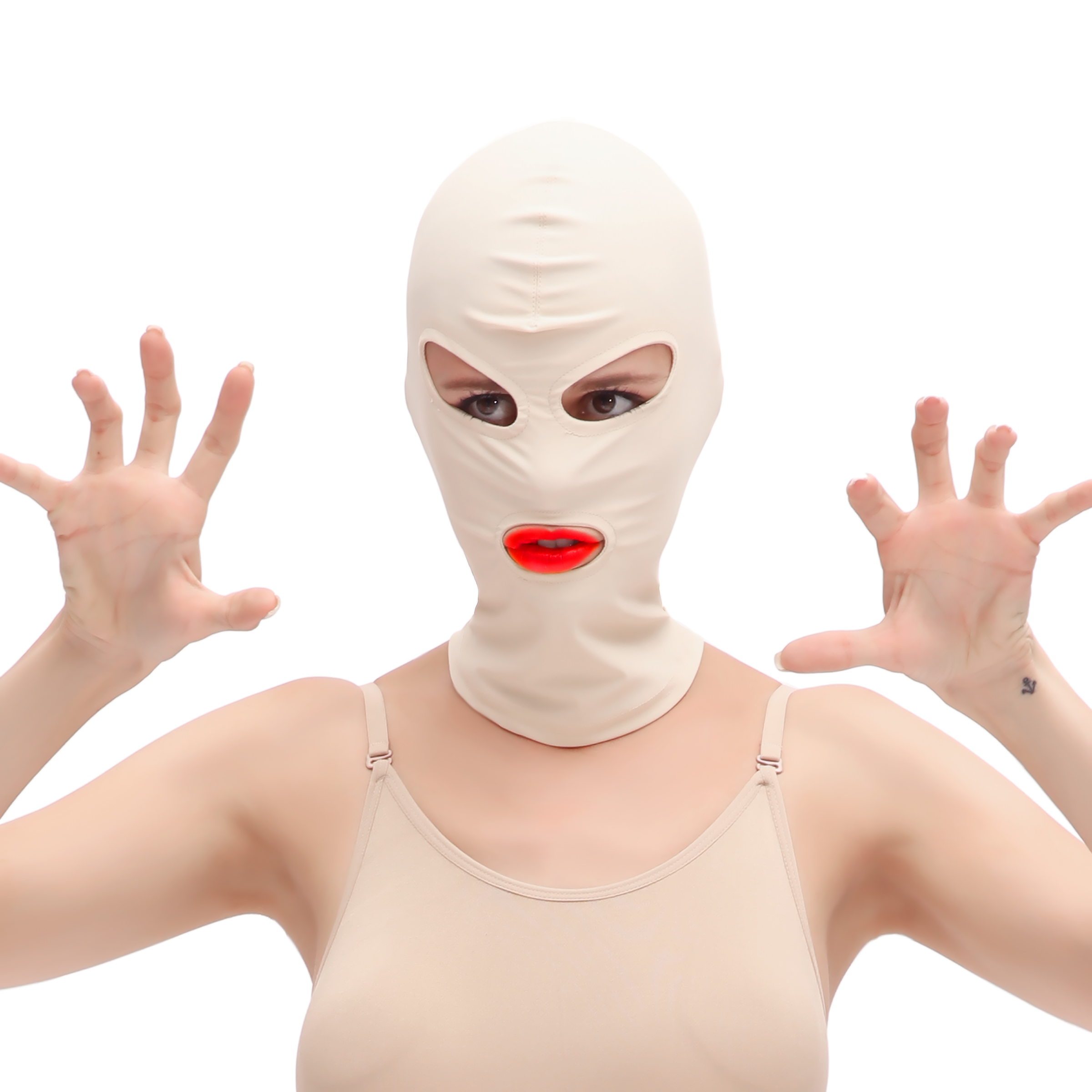 Peau de capuche pour les yeux à bouche ouverte