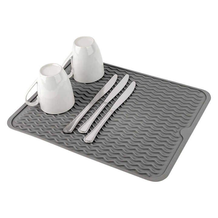 12" X 16" Easy Clean Silicone Mat for Kitchen Counter or Sink Multiple Usage Silicone Dish Drying Mat