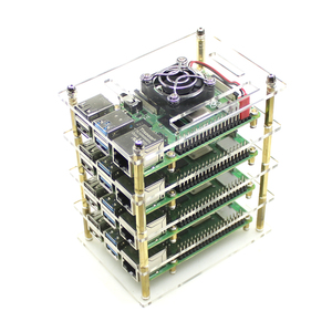 <strong>Raspberry</strong> <strong>Pi</strong> 4B Cluster <strong>Case</strong> with Cooling Fan Heatsink <strong>Stackable</strong> Acrylic Plates <strong>Case</strong> for <strong>Raspberry</strong> <strong>Pi</strong> 4B/3B+/2B - Product Image 3