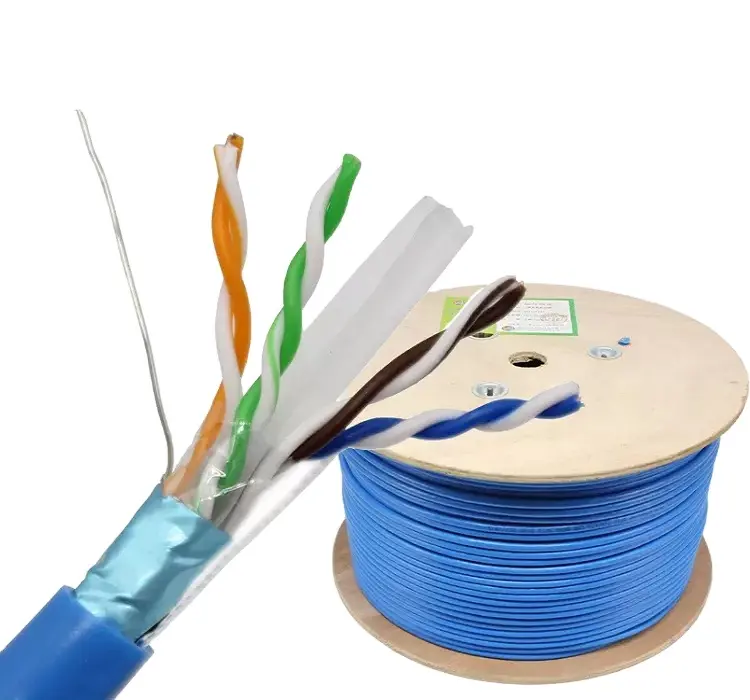 مورد في الصين utp ftp cat6 24awg Cat6 FTP كابل شبكة cat6 كابل 1000 قدم مربع للشبكة