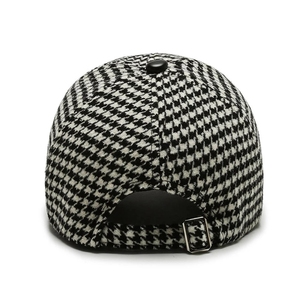 Topi Bisbol Houndstooth Hitam Coklat untuk Pria Wanita Topi Kotak-kotak Gaya Inggris Retro Musim Panas Topi Trucker Gorras Hombre - Product Image 5
