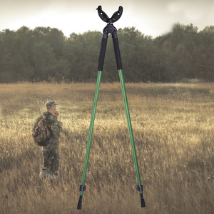 Đen 2 chân săn bắn Gậy nhôm nhẹ săn bắn chân máy đứng V ách Chân Máy Chụp phần còn lại - Product Image 6