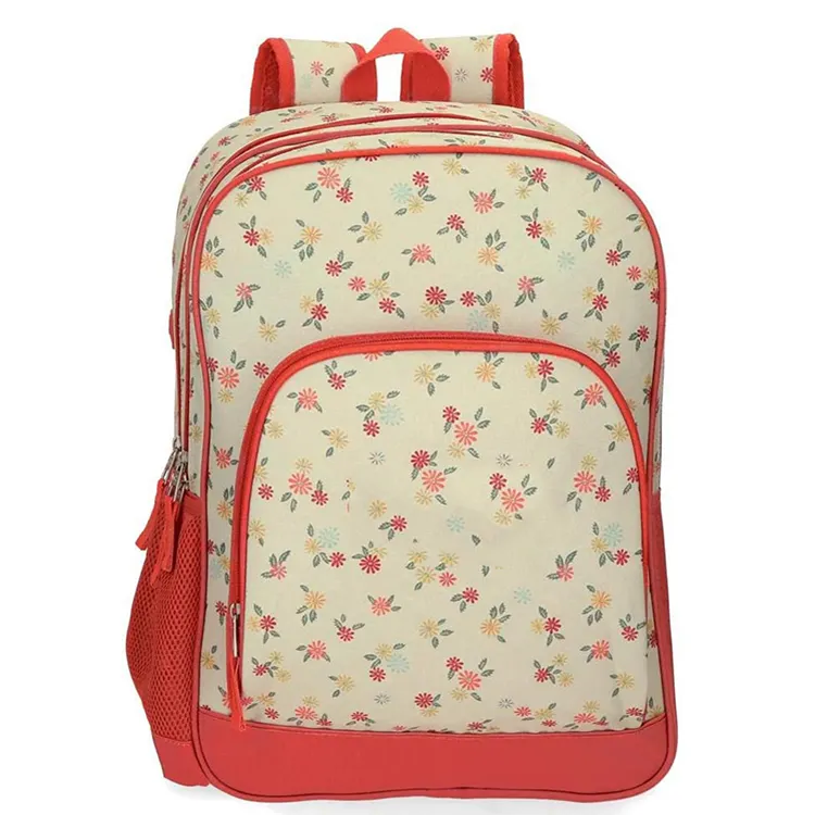 Unique flower print breathable beautiful bag packs for school girls