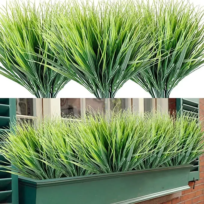 Günstige und echte Berührung Green Artificial Grasses Pflanze Künstliche Grün Sträucher für außen innen Garten fenster Box Dekorieren