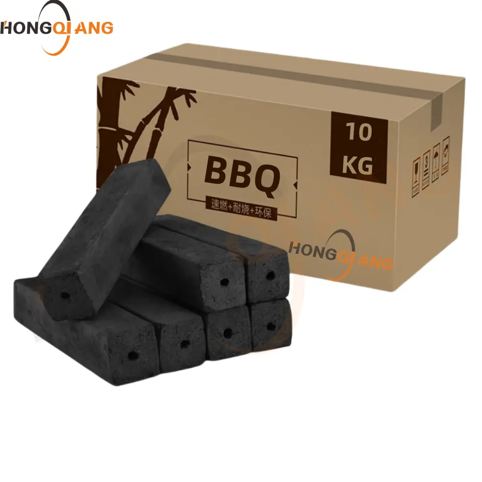 HongQiang di alto valore lungo tempo di combustione OEM Design cartone compresso Barbecue carbone di alta qualità materia prima di bambù