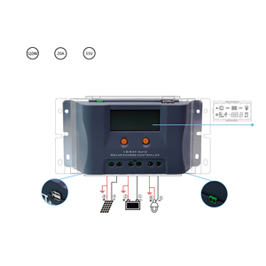 Lumiax 20A 12V 24V USB Solar Power System Home <strong>Manual</strong> <strong>PWM</strong> Solar <strong>Charge</strong> <strong>Controller</strong> - Product Image 1