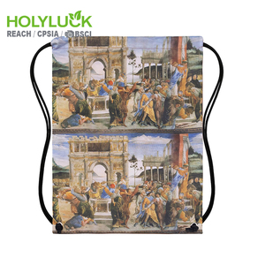 Low Moq Custom <strong>Pattern</strong> Recycled <strong>String</strong> <strong>Bag</strong> Drawstring Backpack Polyester Drawstring <strong>Bag</strong> for School Outdoor Use - Product Image 5