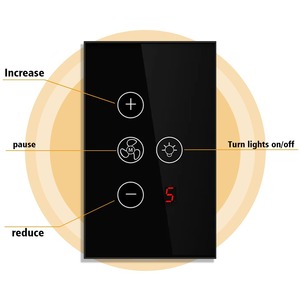 图雅风扇灯开关带数字显示五速控制触摸开关APP无线遥控AU墙智能Zigbee