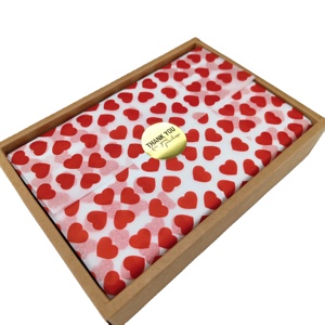 Basso MOQ 50 pz 17gsm carta bianca del tessuto con stampa a cuore prezzo di fabbrica <span class=keywords><strong>In</strong></span> magazzino carta da imballaggio