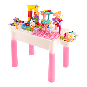 Hot Sell Children's Building Block <strong>Multi</strong> <strong>Function</strong> Baby's Learning <strong>Table</strong> <strong>Game</strong> Toy <strong>Table</strong> Chair Large Particle Building Block <strong>Table</strong> - Product Image 1