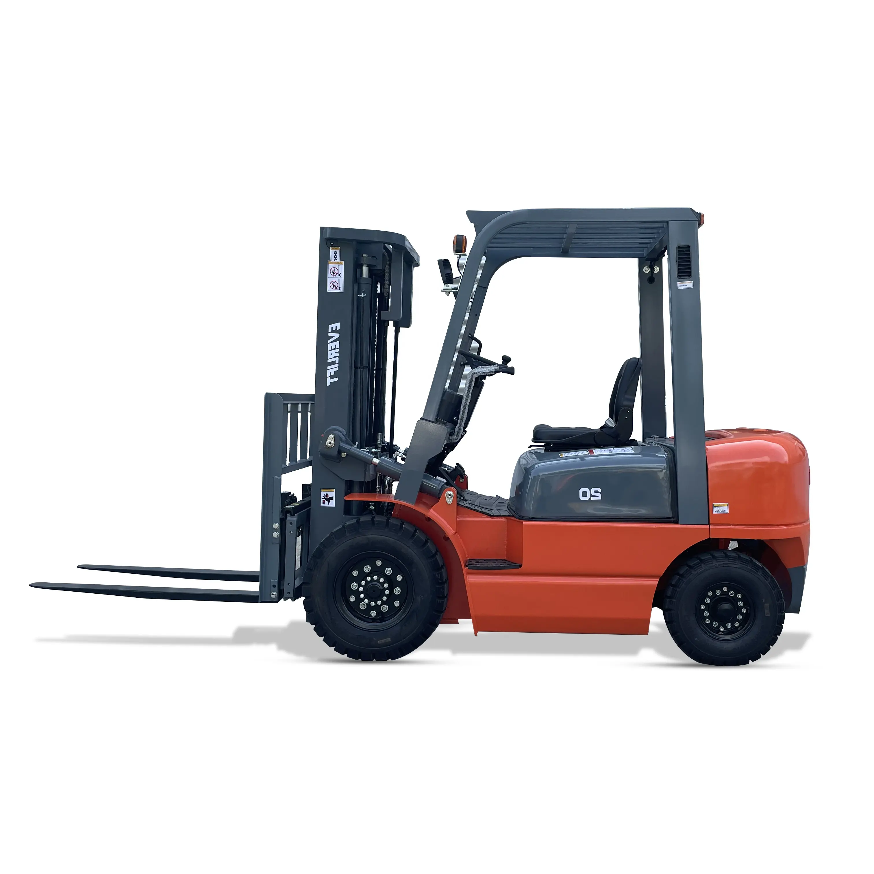 Çin'in yeni 4ton dizel Forklift yakıt forklifti forkliftler için katı lastiklerle donatılmıştır