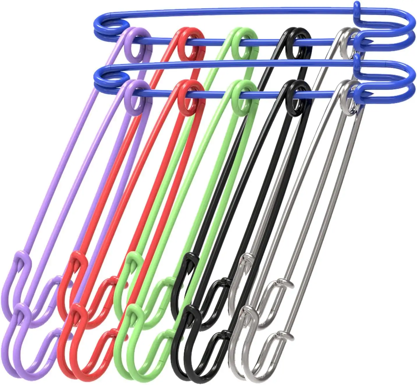 Assorted Color Extra Large Heavy Duty Stainless Steel Safety Pins for Blankets Skirts Kilts Knitted Fabric Crafts