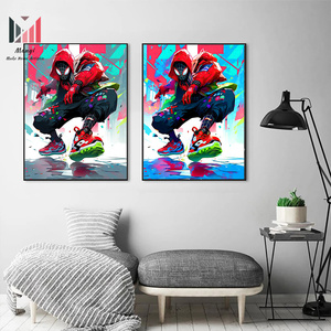 スパイダーマンアニメ落書き用KI男の子の部屋の家の装飾壁アート写真とポスター用リビングルームの装飾CaudrosCanvas - Product Image 2