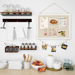Çift taraflı keten bülten tahtası ahşap çerçeveli yazı ve mesajlaşma için duvarlar için küçük Pin mantar kurulu - Product Image 6