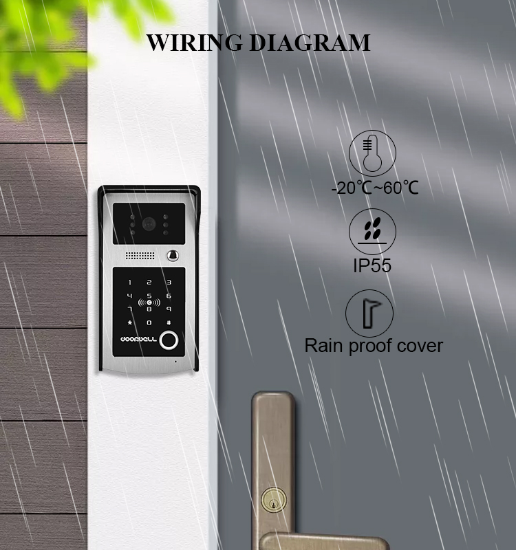 ICF-V90S  factory direct good quality smart doorbell with waterproof camera video door phone system intercom doorbell