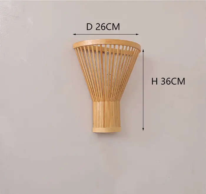 Light yellow LED Bamboo Wall Lamp Family Hotel Retro Style For Home Corridor