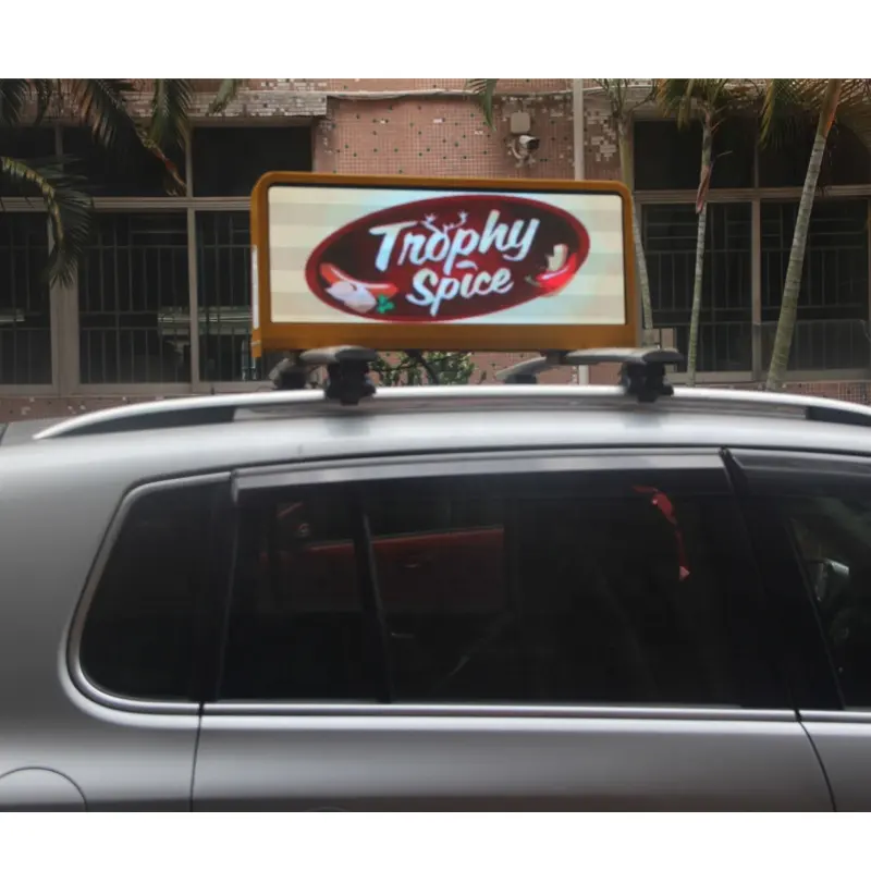Fulida made Taxi Top Led P4 P5 1m width Led Digital display Full Color 3G/4G GPS Worldwide Good Quality Taxi Top Advertising led