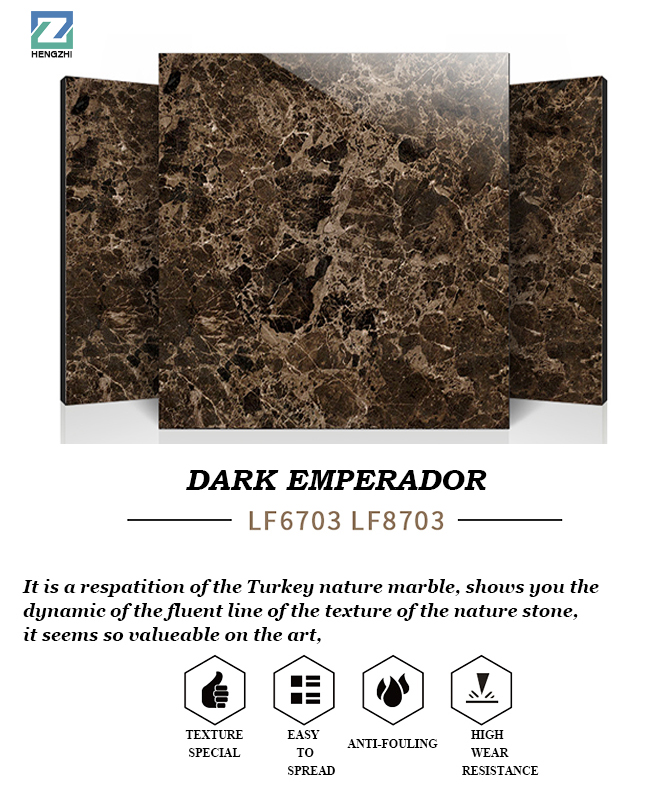 Modern Design Like Turkey Dark Emperador Marble Full Polished Tiles