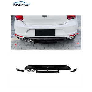AMP-Z Polo 6 R parlak siyah plastik malzeme arka difüzör Splitter VW Polo MK6 2009-2014 için otomatik vücut kitleri - Product Image 1