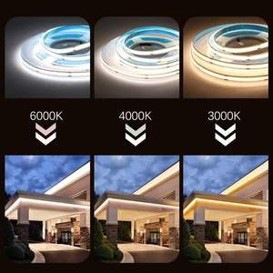 24V DC 8mm çift renk kısılabilir COBCCT LED şerit ışık, renk değiştirme, evlerde doğrusal ışık dize, ofisler - Product Image 6