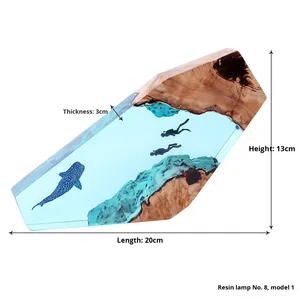 Moderna grotta sottomarina naufragio subacqueo balena resina lampada Art ornamenti artigianali regali per Ramadan compleanno anniversario decorazione per la casa - Product Image 6