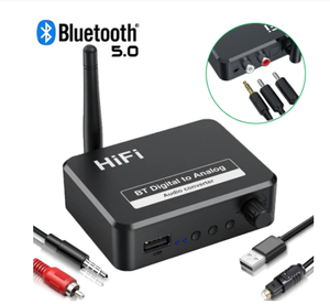 Wireless <strong>Digital</strong> to Analog <strong>Audio</strong> DAC Converter Adapter <strong>Digital</strong> SPDIF Optical Toslink to 3.5mm 3.5 AUX Jack <strong>RCA</strong> L/R 5.0 Receiver - Product Image 1
