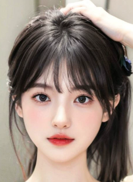 French bangs - Natural color